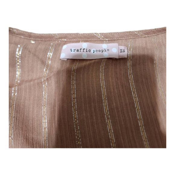 Traffic People Dress 'Shrimp' in Light Brown Size extra small wrap dress - Picture 6 of 9